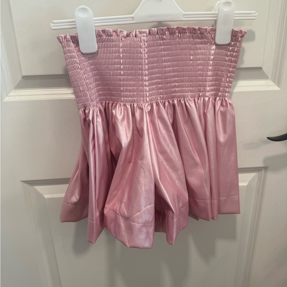 QUEEN OF SPARKLES Pink Satin Shorts